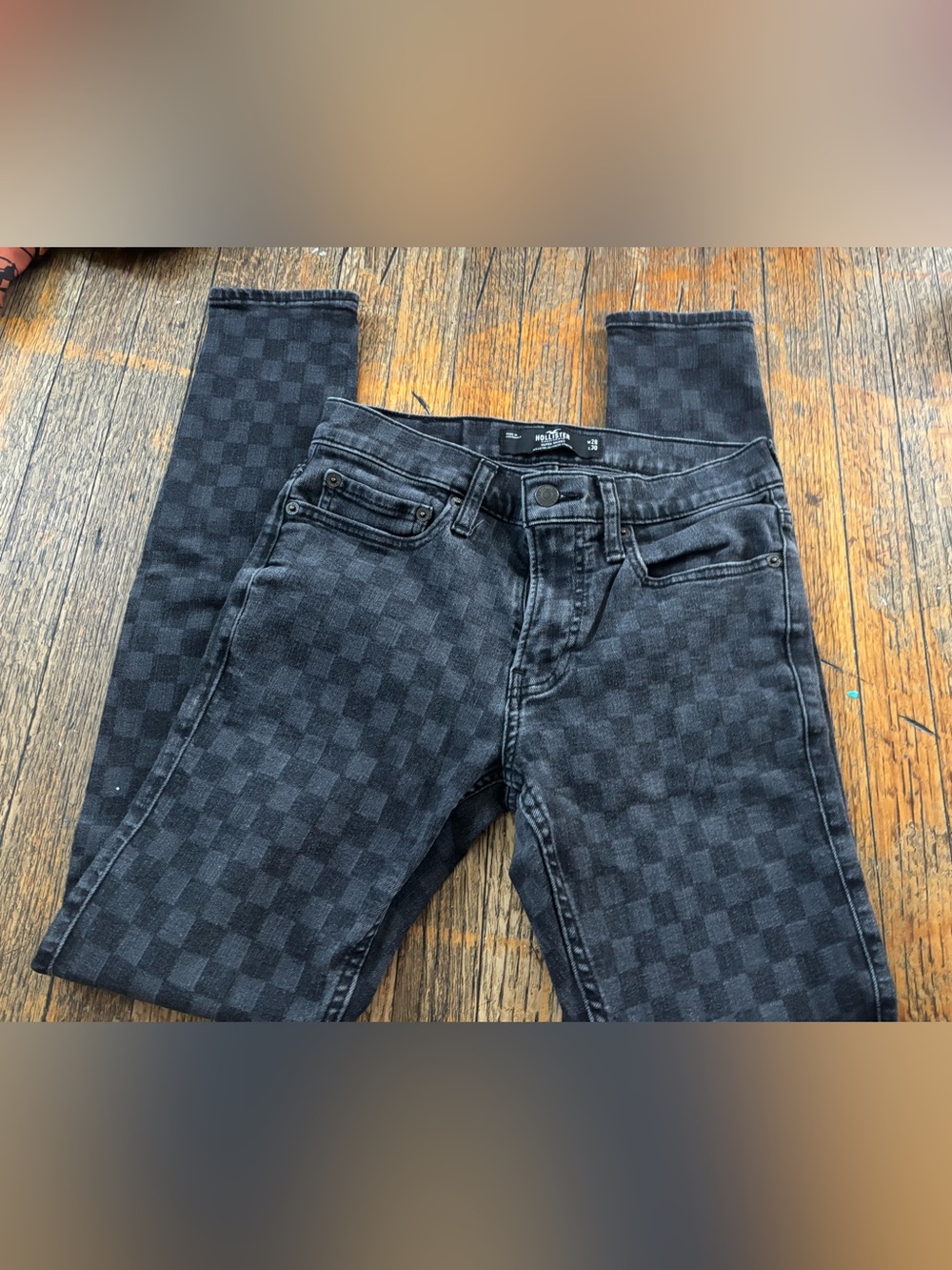 Hollister Black Checkerboard Skinny Jeans